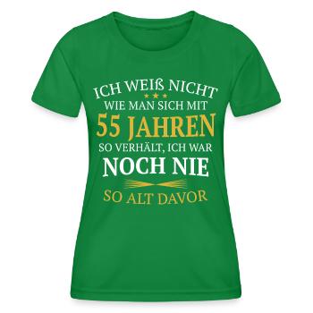 Geschenk 55 Jahre Geburtstagskind - Frauen Funktions-T-Shirt - Kelly Green - Vorne - AI Model Female 172 dark (172cm)
