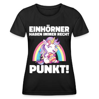 Einhorn Einhörner Fabelwesen Mystisch - Frauen Funktions-T-Shirt - Schwarz - Vorne - AI Model Female 172 light (172cm)