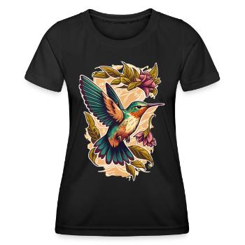 Colibri Colibri Colibri Oiseau Colibri Animal - T-shirt sport Femme - noir - Devant - AI Model Female 172 light (172cm)