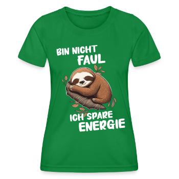 Faultier Faultiere Tier Schlafen Faul - Frauen Funktions-T-Shirt - Kelly Green - Vorne - AI Model Female 172 dark (172cm)