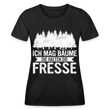 Baum Wald Bäume Natur Lustiger Spruch - Frauen Funktions-T-Shirt - Schwarz - Vorne - AI Model Female 172 light (172cm)
