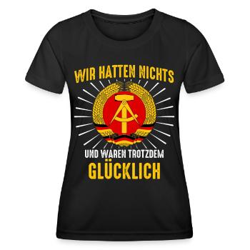Allemagne de l’Est Ossi de l’Est RDA Patrie Bloc de l’Est - T-shirt sport Femme - noir - Devant - AI Model Female 172 light (172cm)
