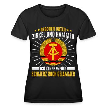 Ostdeutschland Osten Ossi DDR Heimat Ostblock - Frauen Funktions-T-Shirt - Schwarz - Vorne - AI Model Female 172 light (172cm)