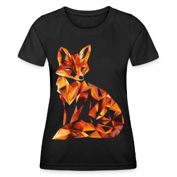 Fuchs Abstrakt Geometrie - Frauen Funktions-T-Shirt - Schwarz - Vorne - AI Model Female 172 light (172cm)