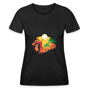 Salsa Dancing Dancing Couple Anniversaire Tropical - T-shirt sport Femme - noir - Devant - AI Model Female 172 light (172cm)