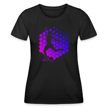 Herren Damen Fussballspieler Fussballspielen - Frauen Funktions-T-Shirt - Schwarz - Vorne - AI Model Female 172 light (172cm)