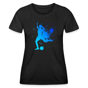 Fussball Fussballspielen Fussballer Fussballspiele - Frauen Funktions-T-Shirt - Schwarz - Vorne - AI Model Female 172 light (172cm)