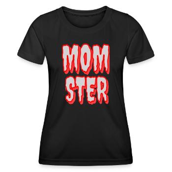 Halloween Mama Mother Humor Momster - Women's Functional T-Shirt - black - Front - AI Model Female 172 light (172cm)