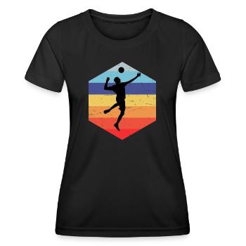 Faustball Damen Volleyball Fistball Faustballspiel - Frauen Funktions-T-Shirt - Schwarz - Vorne - AI Model Female 172 light (172cm)