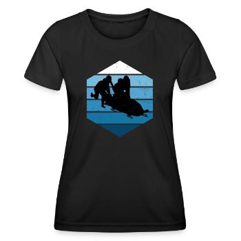 Bobsport Damen Herren Bob Bobbahn Bob fahren - Frauen Funktions-T-Shirt - Schwarz - Vorne - AI Model Female 172 light (172cm)