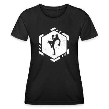 Kickboxer Kickboxen Boxing Boxen Kickbox - Frauen Funktions-T-Shirt - Schwarz - Vorne - AI Model Female 172 light (172cm)