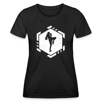 Muay Thai Thai Boxing Thai Boxer Men Thai Boxing - Women's Functional T-Shirt - black - Front - AI Model Female 172 light (172cm)