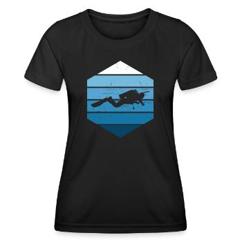 Scuba Tauchen Scuba Taucher Scuba Diver - Frauen Funktions-T-Shirt - Schwarz - Vorne - AI Model Female 172 light (172cm)