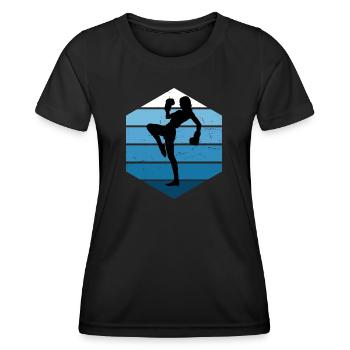 Kickboxer Damen Kickboxing Kickbox Kickboxen - Frauen Funktions-T-Shirt - Schwarz - Vorne - AI Model Female 172 light (172cm)