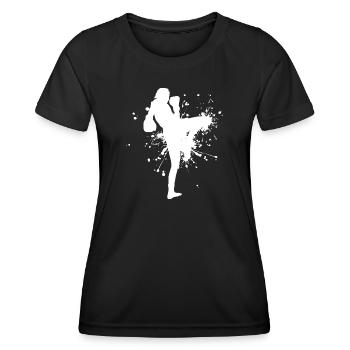Boxeur Thaï Muay Thaï Boxe Thaï Hommes Boxe Thaï - T-shirt sport Femme - noir - Devant - AI Model Female 172 light (172cm)
