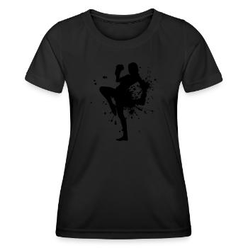 Kickbox Boxen Boxing Kickboxen Kickboxer - Frauen Funktions-T-Shirt - Schwarz - Vorne - AI Model Female 172 light (172cm)
