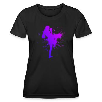 Thai Boxer Muay Thai Thai Boxing Thai Boxing - Women's Functional T-Shirt - black - Front - AI Model Female 172 light (172cm)