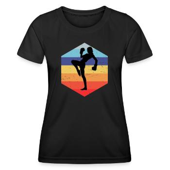 Kickboxing Kickboxing Kickboxing Hommes Boxe - T-shirt sport Femme - noir - Devant - AI Model Female 172 light (172cm)