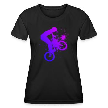 Vélo bmx vélo vélo bmx jeunes femmes - T-shirt sport Femme - noir - Devant - AI Model Female 172 light (172cm)