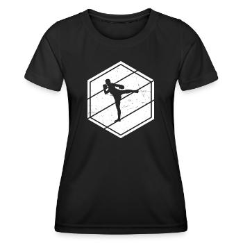 Thai Boxer Muay Thai Thai Boxing Thai Boxing - Women's Functional T-Shirt - black - Front - AI Model Female 172 light (172cm)