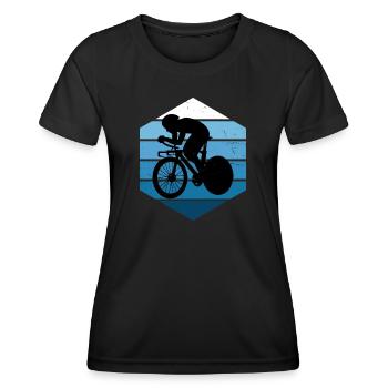 Rennradfahrer Roadbike Rennradfahren Herren - Frauen Funktions-T-Shirt - Schwarz - Vorne - AI Model Female 172 light (172cm)
