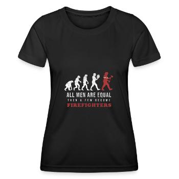 Das stolze Feuerwehrmann-Geschenk des Feuerwehrmanns - Frauen Funktions-T-Shirt - Schwarz - Vorne - AI Model Female 172 light (172cm)