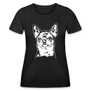 CHIHUAHUA Chien Portrait Chiens Wilsigns - T-shirt sport Femme - noir - Devant - AI Model Female 172 light (172cm)