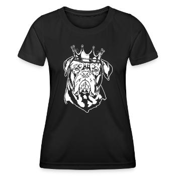 Bordeauxdogge Krone Hunde Hund Wilsigns - Frauen Funktions-T-Shirt - Schwarz - Vorne - AI Model Female 172 light (172cm)
