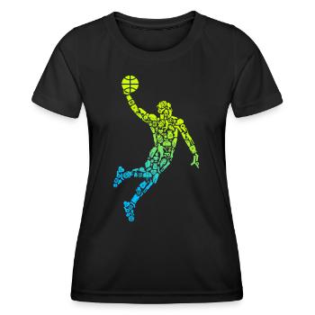 Basketball Symbole Jungen Basketballer - Frauen Funktions-T-Shirt - Schwarz - Vorne - AI Model Female 172 light (172cm)