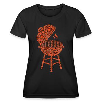 Grill BBQ Barbecue Grill Master Men Grilling - T-shirt sport Femme - noir - Devant - AI Model Female 172 light (172cm)