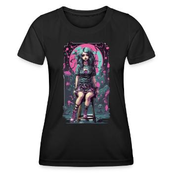 Gothique e-girl Anime Esthétique Dark Magic - T-shirt sport Femme - noir - Devant - AI Model Female 172 light (172cm)