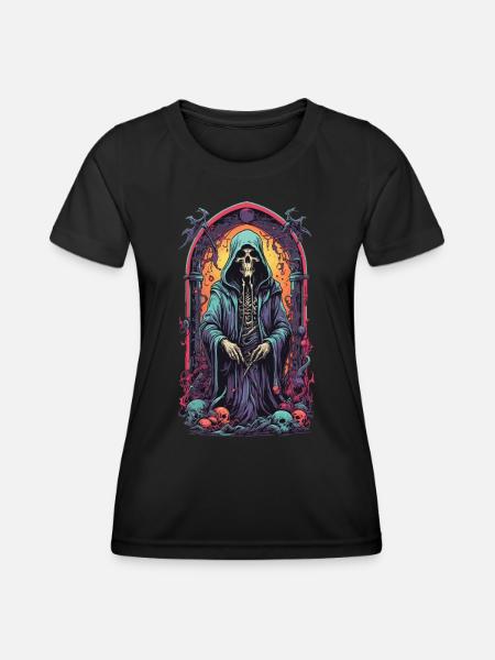 Gothique Grim Reaper sorcières mage oeuvre - T-shirt sport Femme - noir