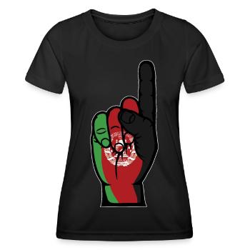 Drapeau de l’Afghanistan numéro 1 - T-shirt sport Femme - noir - Devant - AI Model Female 172 light (172cm)