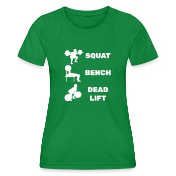 Squat Bench Deadlift - Frauen Funktions-T-Shirt - Kelly Green - Vorne - AI Model Female 172 dark (172cm)