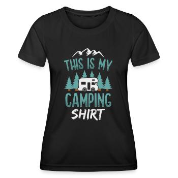 Camping Camper Wohnmobil Campingplatz - Frauen Funktions-T-Shirt - Schwarz - Vorne - AI Model Female 172 light (172cm)