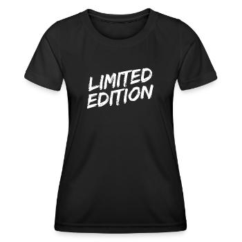« Limited Edition » - Police de pinceau blanc - T-shirt sport Femme - noir - Devant - AI Model Female 172 light (172cm)