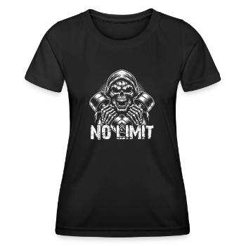 No Limit Workout Bodybuilding Skull with Dumbbell - Women's Functional T-Shirt - black - Front - AI Model Female 172 light (172cm)