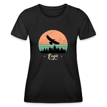 Eagle Vintage Animals Bird of Prey Bird - Women's Functional T-Shirt - black - Front - AI Model Female 172 light (172cm)