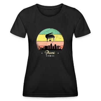Piano Vintage Music Pianiste - T-shirt sport Femme - noir - Devant - AI Model Female 172 light (172cm)