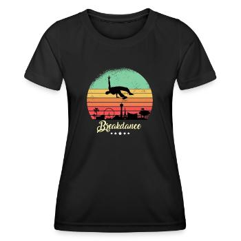 Breakdance Danse Vintage Rétro Coucher de soleil - T-shirt sport Femme - noir - Devant - AI Model Female 172 light (172cm)
