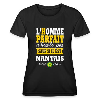 Nantes Nantais supporter Football Nantes - T-shirt sport Femme - noir - Devant - AI Model Female 172 light (172cm)