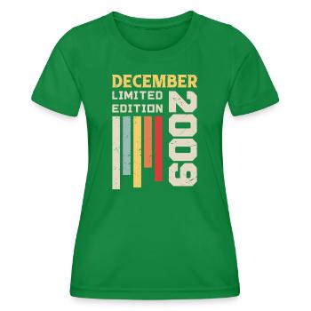 December 2009 - December 2009 Birthday Gift - Women's Functional T-Shirt - kelly green - Front - AI Model Female 172 dark (172cm)