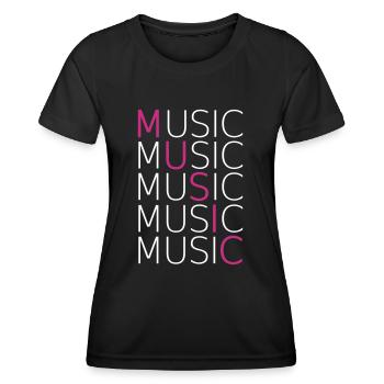 MUSIC - Frauen Funktions-T-Shirt - Schwarz - Vorne - AI Model Female 172 light (172cm)