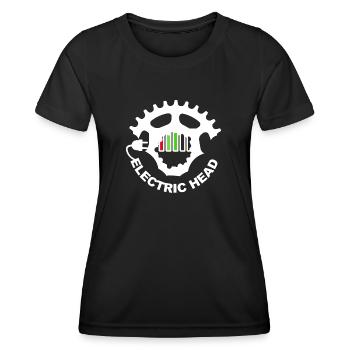 electric head for eBikers - Women's Functional T-Shirt - black - Front - AI Model Female 172 light (172cm)