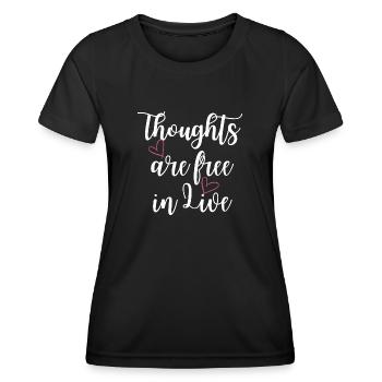 Les pensées sont libres - T-shirt sport Femme - noir - Devant - AI Model Female 172 light (172cm)