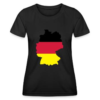 Germany flag - Women's Functional T-Shirt - black - Front - AI Model Female 172 light (172cm)