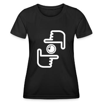 Photographie Movie Camera Fotograf - Frauen Funktions-T-Shirt - Schwarz - Vorne - AI Model Female 172 light (172cm)