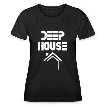 deep house - Women's Functional T-Shirt - black - Front - AI Model Female 172 light (172cm)