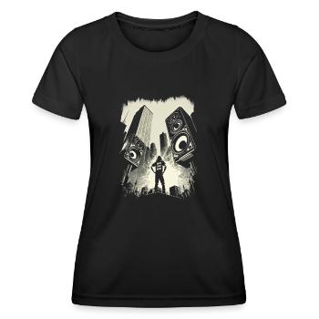 Faites du bruit! - T-shirt sport Femme - noir - Devant - AI Model Female 172 light (172cm)