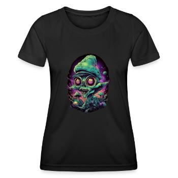 Trippy Alien - T-shirt sport Femme - noir - Devant - AI Model Female 172 light (172cm)